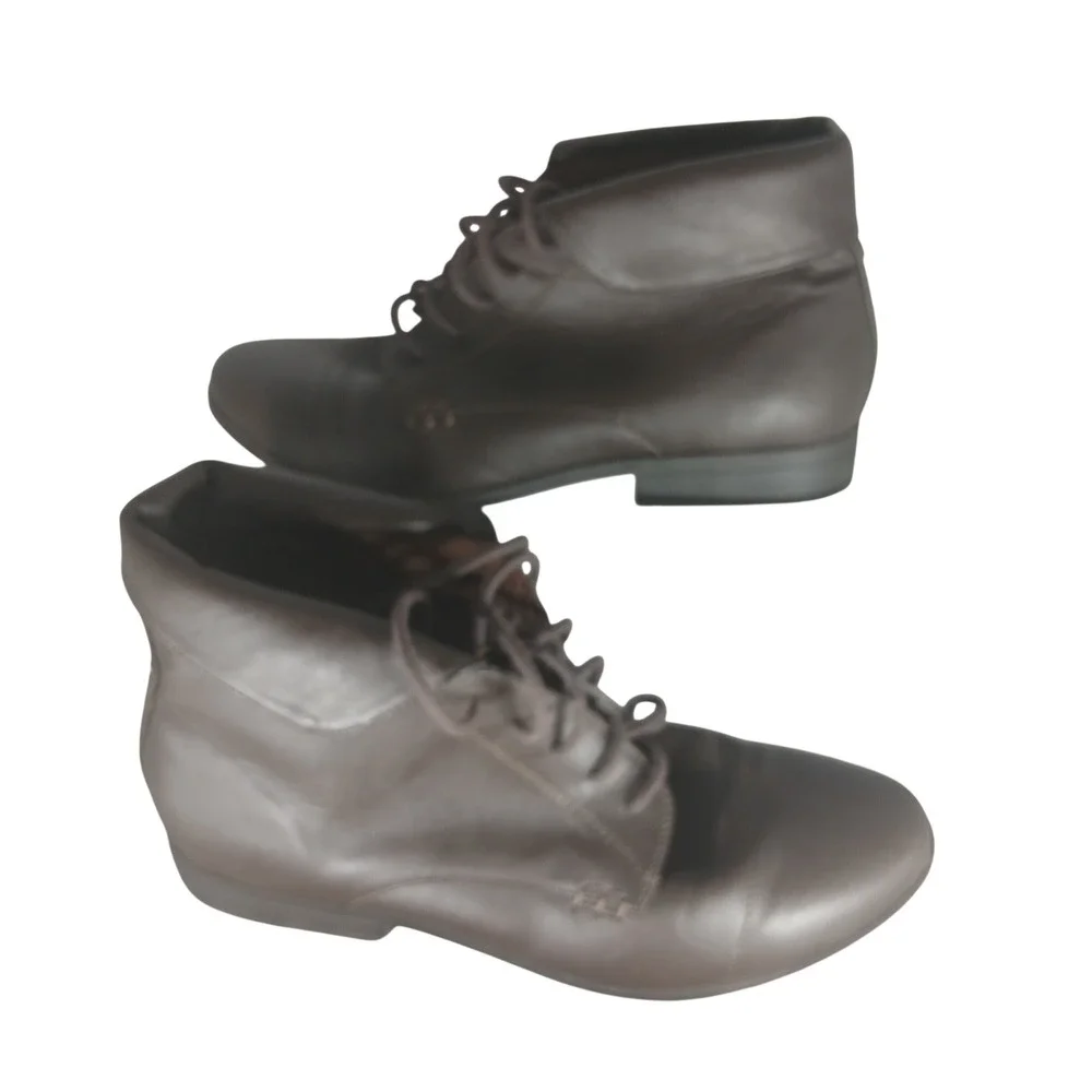 Gloria Vanderbilt Claudette Brown Lace Up Ankle Boots Memory Foam Mens 9M‎